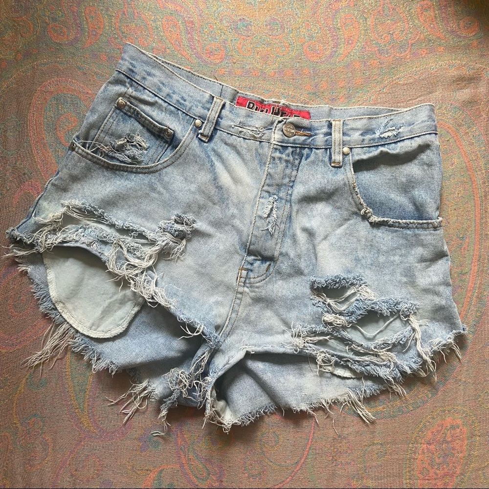 Vintage Bullhead Denim Hand Distressed & Bleached Shorts